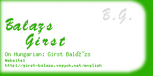 balazs girst business card